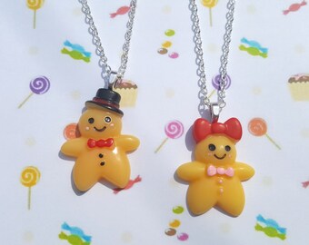 Gingerbread Pendant Necklace – Festive Resin Charm on Silver Plated Chain | 16" Christmas Jewellery | Gingerbread Boy or Girl