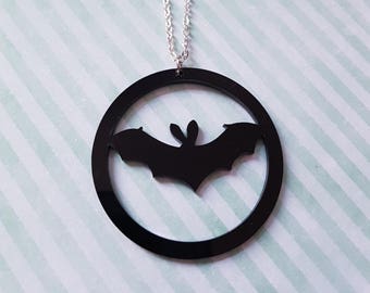 Bat pendant necklace, Bat necklace, Bat pendant, Pendant necklace, Halloween, Horror, Alternative, Punk jewellery, Gothic, Bats, Bat