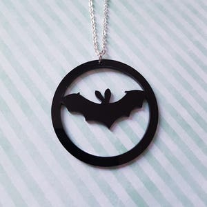 Bat pendant necklace, Bat necklace, Bat pendant, Pendant necklace, Halloween, Horror, Alternative, Punk jewellery, Gothic, Bats, Bat