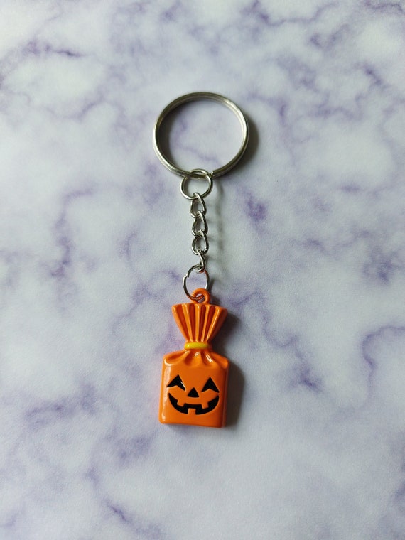 Trick or Treat Keyring, Pumpkin Keyring, Halloween Keyring