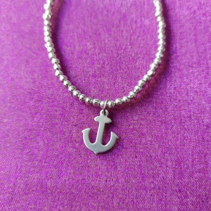 anchor charm bracelet, anchor bracelet, beaded charm bracelet, beaded bracelet, nautical bracelet, nautical, anchor