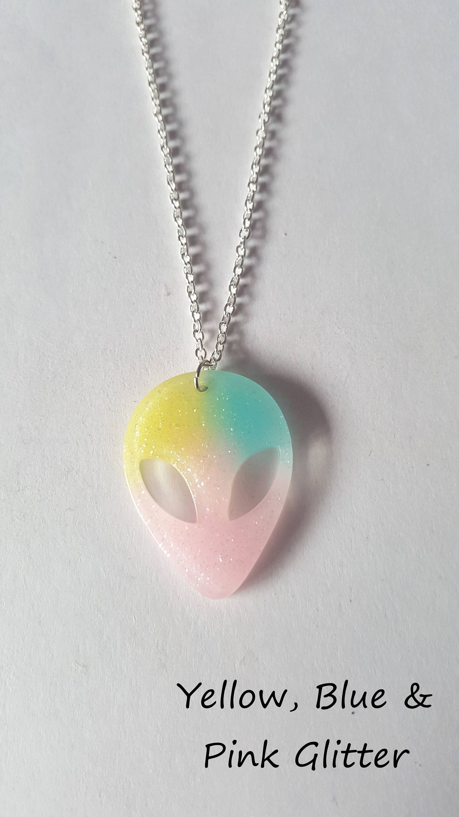 Glitter Alien Necklace Alien Necklace Alien Pendant Pendant Etsy