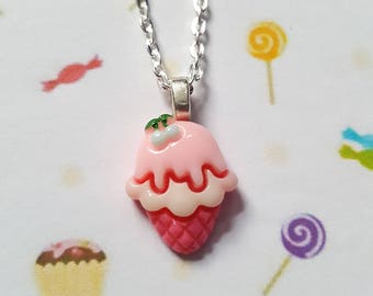 Ice cream necklace, Ice cream pendant, Pendant necklace, Ice cream, Ice cream cone, Summer jewellery, Holiday jewellery, Beach, Seaside