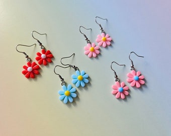 daisy earrings, flower earrings, flower jewellery, floral jewellery, flower, flowers, floral, daisy, daisies