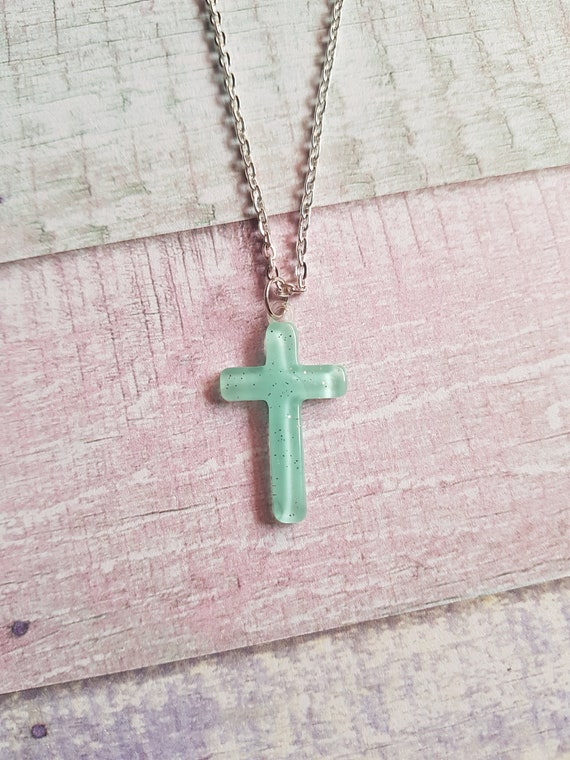 Glitter cross best sale necklace