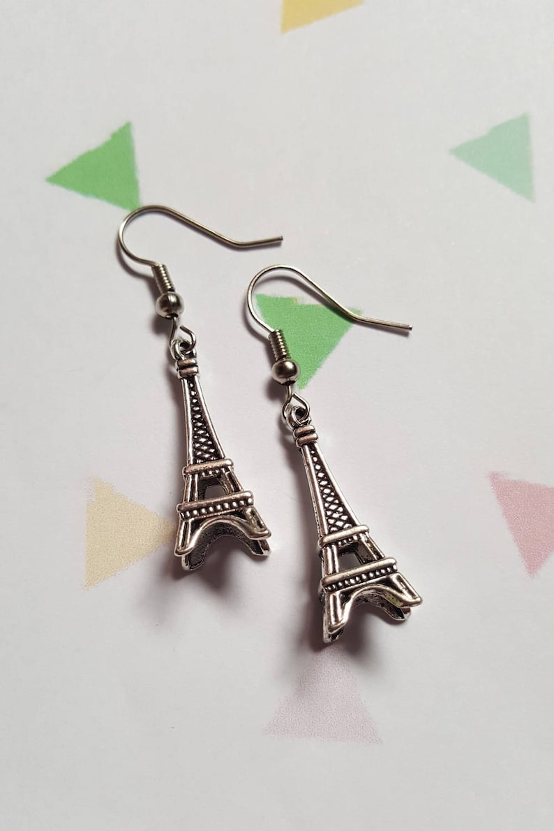 Eiffel Tower Earrings Eiffel Tower Pendants Dangle Earrings Etsy UK