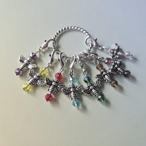 8pcs bee stitch markers, Beaded stitch markers, Knitting stitch markers, Crochet stitch markers, Stitch markers, Knitting, Crochet