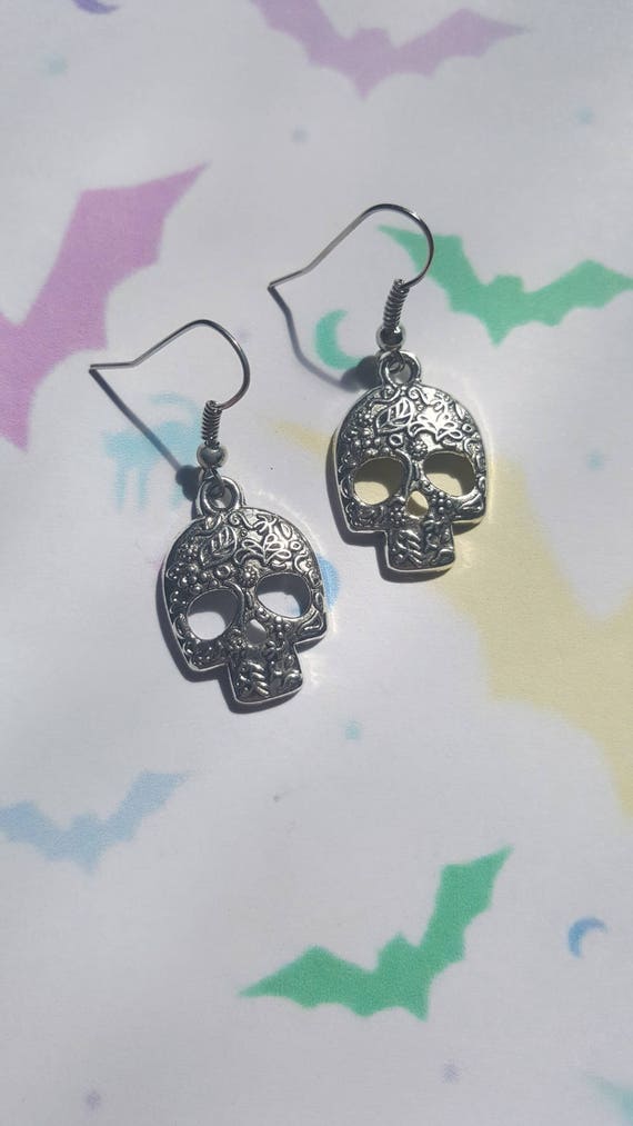 Orecchini A Teschio Con Fulmine In Argento Sterling 925 – Gioielli Katy Craig Ltd In Confezione Regalo – Taglia Unica - 4