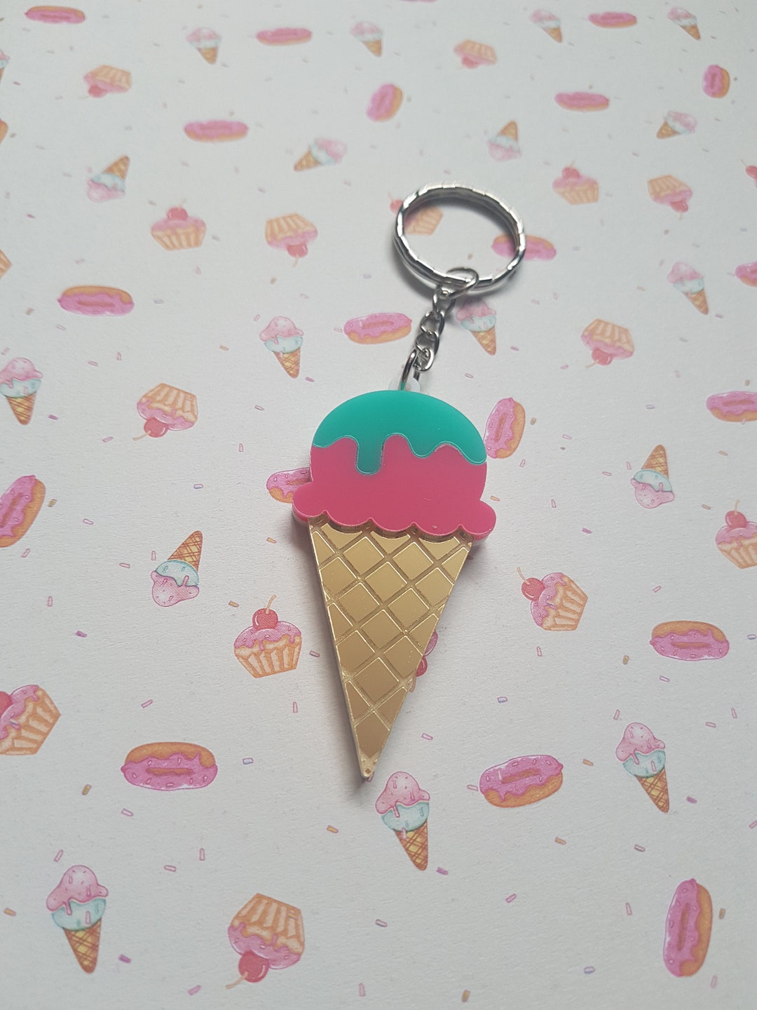 Ice Cream Keyring Ice Cream Bag Charm Ice Cream Accessory Kawaii ice-cream-keyring-ice-cream-bag-charm-ice-cream-accessory-kawaii