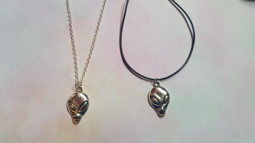 Alien Necklace, Alien Pendant, Outer Space Necklace, Alien, Alien ...