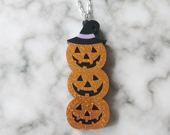 Pumpkin necklace, Pumpkin pendant, Pendant necklace, Halloween, Horror, Alternative, Punk jewellery, Pumpkin, Goth