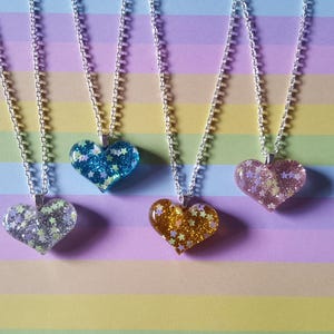 Glitter heart necklace, Heart necklace, Glitter necklace, Heart, Glitter, Glitter heart, Sparkly necklace, Sparkle, Heart, Gifts for girls