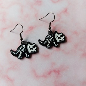 skeleton dino earrings, skeleton earrings, dino earrings, dinosaur earrings, skeleton dinosaur, skeleton dino, dinosaur, dino, skeleton