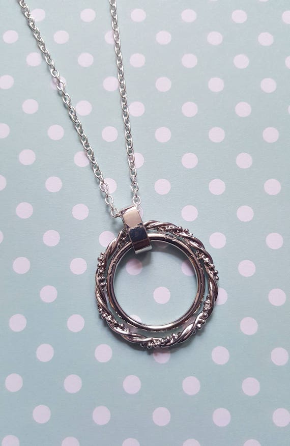 Twisted Ring Necklace Double Pendant Image 0
