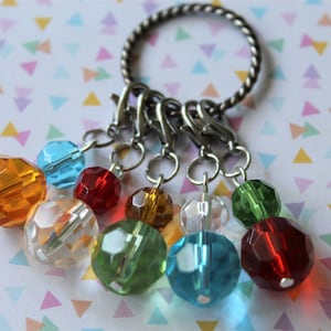 5pcs beaded stitch markers, stitch counters, knitting stitch markers, crochet stitch markers, beaded, glass beads, beaded markers, beads