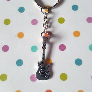 Guitar keyring, Guitar bag charm, Guitar accessory, Musician keyring, Music keyring, Guitar, Music, Musical, Musician gift, Guitar player