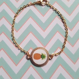 Pineapple bracelet, Pineapple chain bracelet, Chain bracelet,  Fruit jewellery, Fruit accessory, Summer bracelet, Fruit, Pineapple