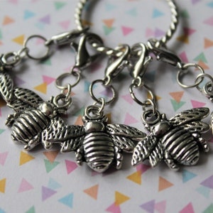 5pcs bee stitch markers, stitch markers, stitch counters, knitting stitch markers, crochet stitch markers, bee, bees, knitting, crochet