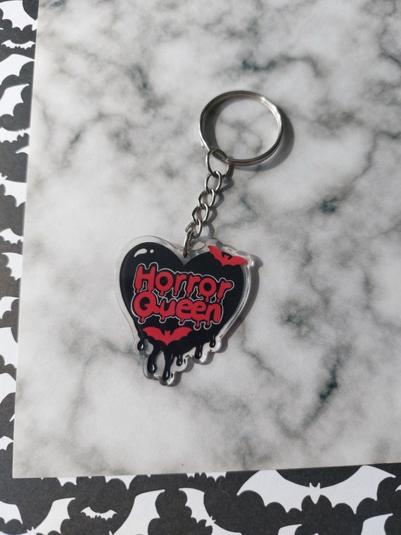 Horror Queen Keyring, Horror Keyring, Halloween Keyring, Halloween