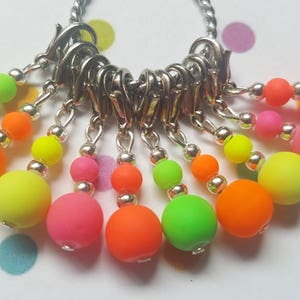 10pcs Neon stitch markers, Beaded stitch markers, Knitting stitch markers, Crochet stitch markers, Stitch markers, Neon, Knitting, Crochet