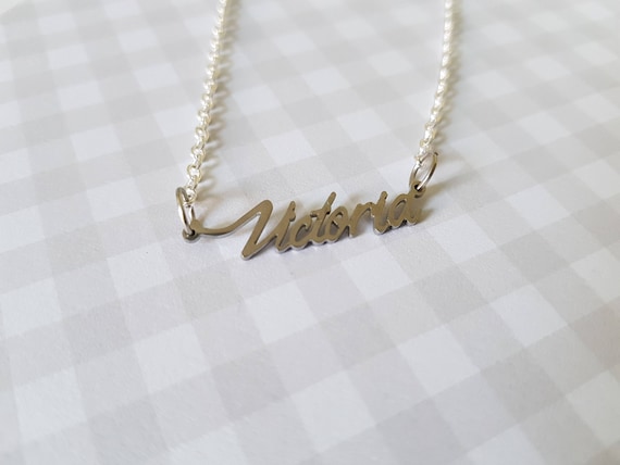 Gold victoria shop name necklace