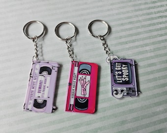 Horror Movie Keyring | Resin Pendant Keychain | Spooky Bag or Key Accessory | Handmade Halloween Gift