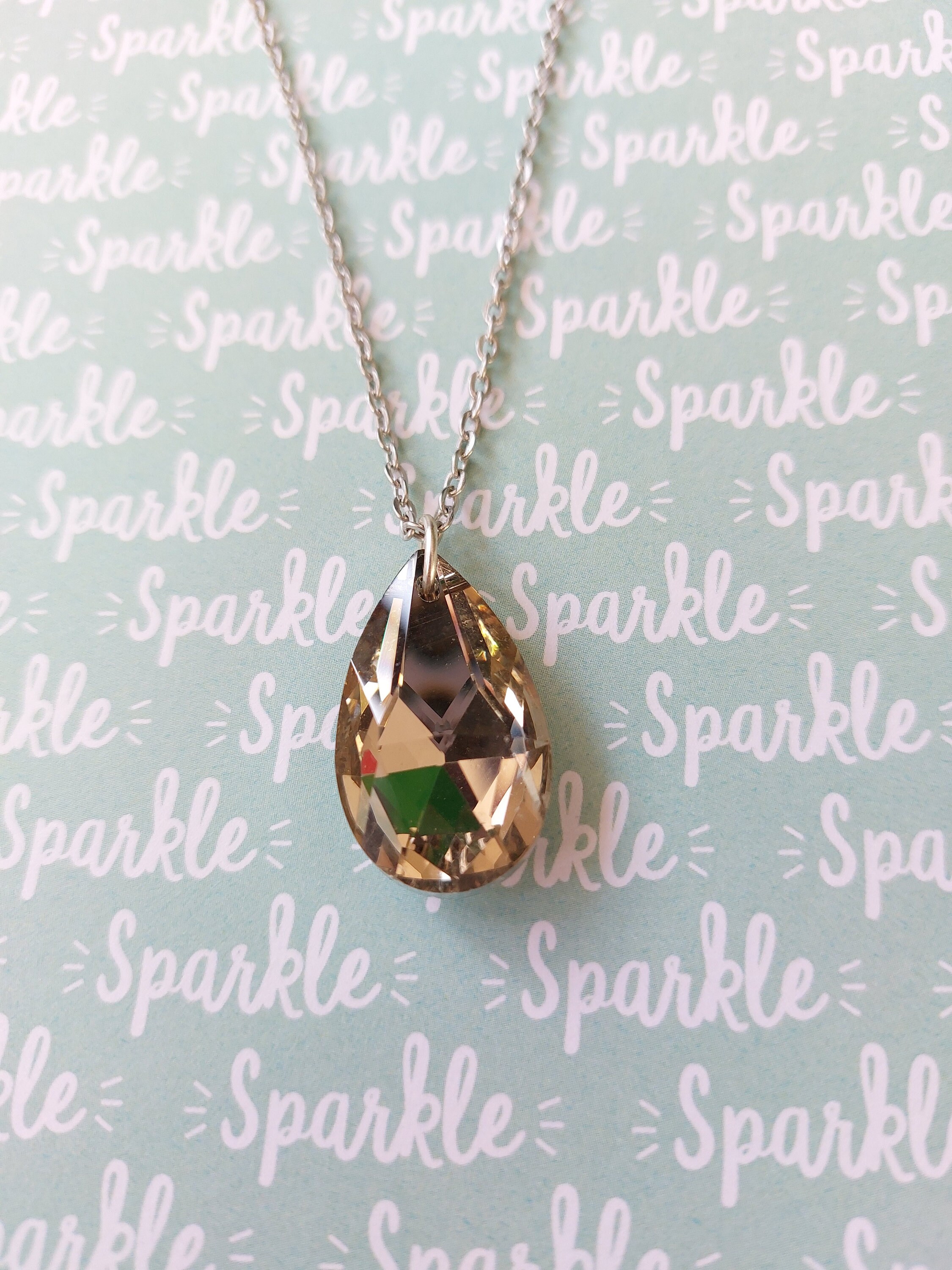 アクセサリー seya. CLAY GLASS DROP NECKLACE Sea Glass Drops Necklace,handmade Beach Glass Jewelry From