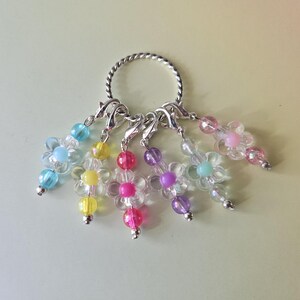 6pcs flower stitch markers, Beaded stitch markers, Knitting stitch markers, Crochet stitch markers, Stitch markers, Knitting, Crochet