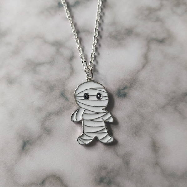 Mummy necklace, Monster necklace, Pendant necklace, Mummy, Monster, Mummified, Halloween, Horror, Goth, Gothic, Emo, Punk, Alternative