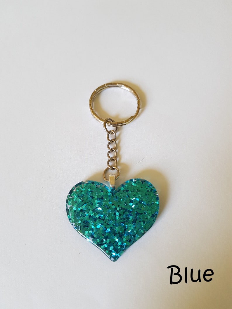 Glitter Heart Keyring Heart Keyring Glitter Keyring Heart Etsy