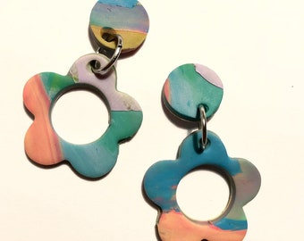 Multi-colored blossom earrings
