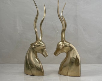 Brass Antelope Vintage Pair