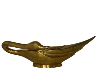 Vintage Brass Swan Trinket Dish- XL