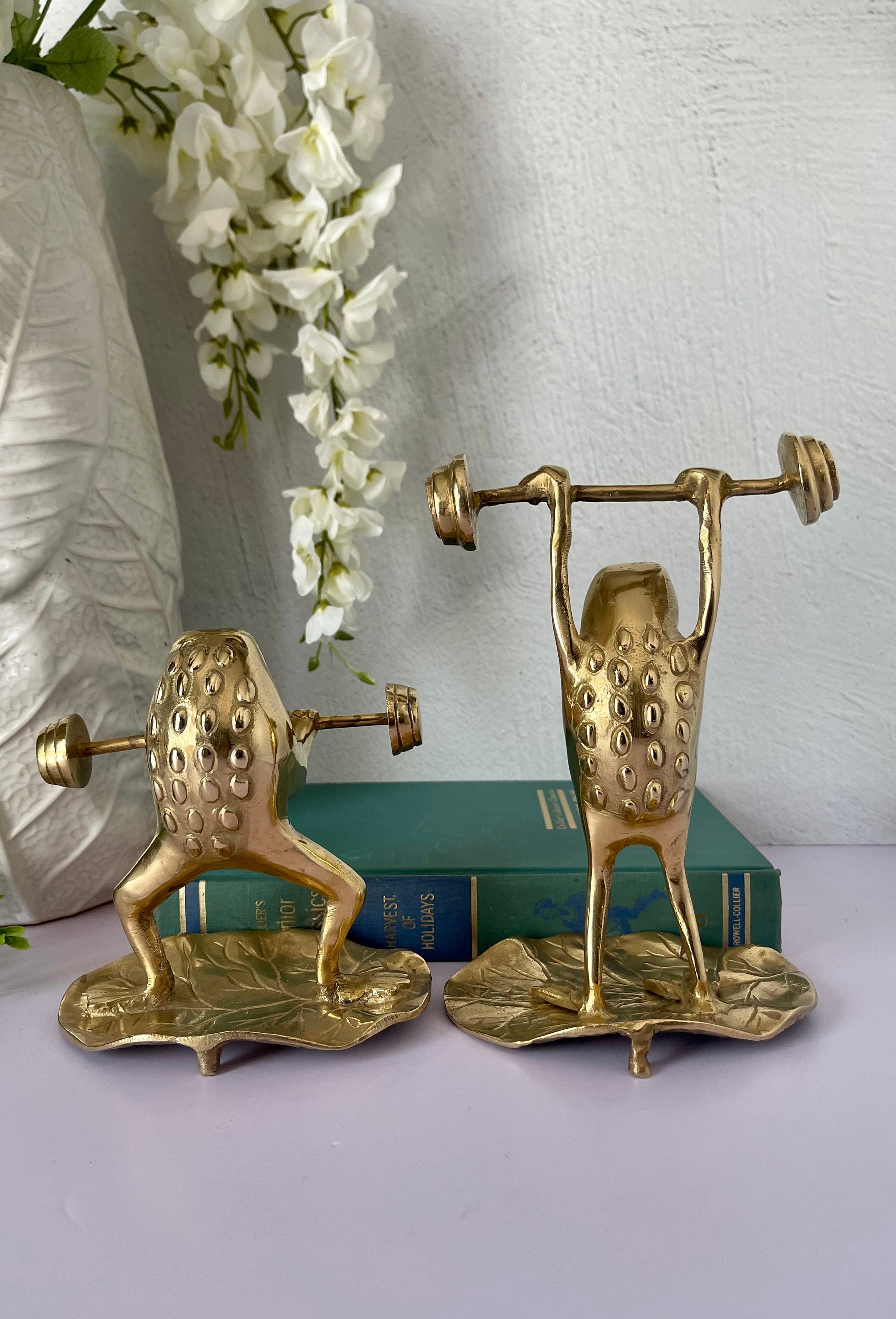 wholesale outlet store Brass Weightlifting Gym Frog Weight Pair Brass 