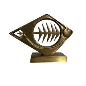 Vintage Mid-Century Modern Abstract Brass Fish Sculpture - 6 inches