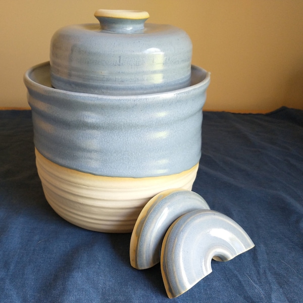 Half Gallon Water Seal Fermentation Crock Holds 8 Cups READY TO SHIP!