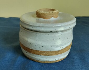Butter Crock Holds 1 Stick Brown Band White