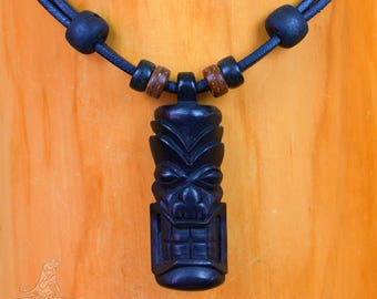 Tiki necklace Surfer necklace Surf jewelry Leather necklace Surf style Mens Womens handmade by HANA LIMA ®