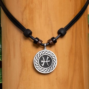 Skórzany łańcuszek naszyjnik skórzany naszyjnik znak zodiaku znak zodiaku Ryby znak zodiaku naszyjnik surfer naszyjnik surfer naszyjnik łańcuszek HANA LIMA