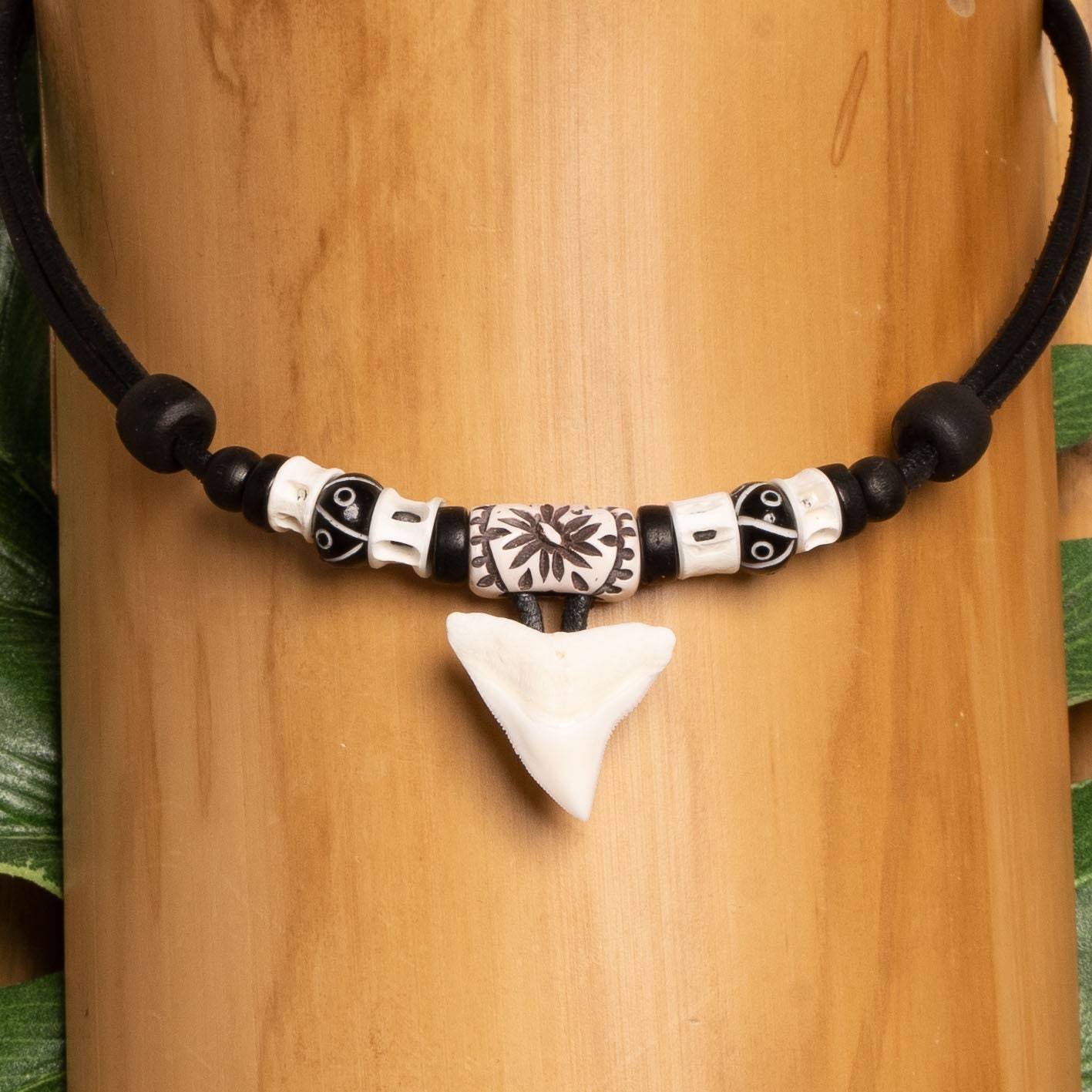 Surfer shark tooth necklace sale