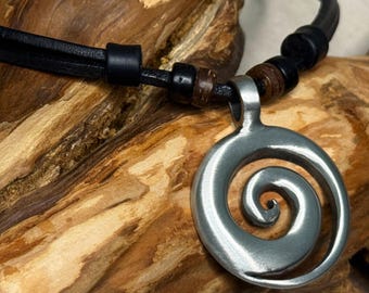 Surfer chain leather chain necklace men women surfer necklace leather necklace men's necklace women's necklace HANA LIMA