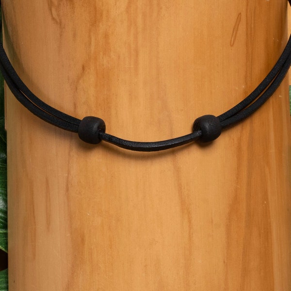 Collier cuir bracelet cuir noir collier réglable cuir surfeur chaîne HANA LIMA