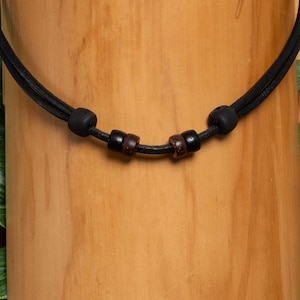 Collier en cuir HANA LIMA, bracelet en cuir noir réglable pour votre propre pendentif, collier de surfeur en cuir