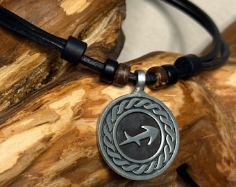 Collier en cuir, ras-de-cou en cuir, collier signe astrologique Sagittaire, collier surfeur, ras-de-cou surfeur, chaîne HANA LIMA