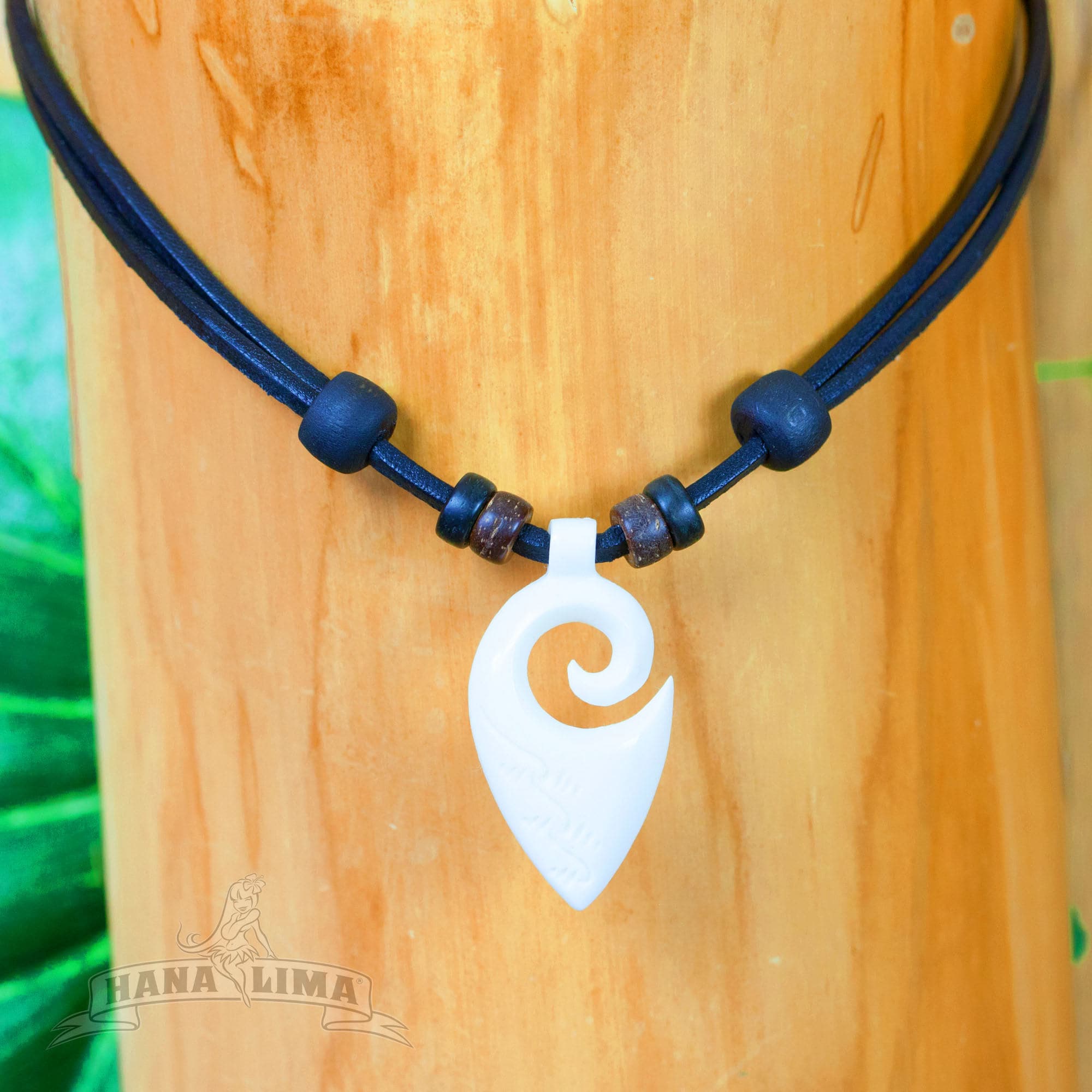 Surfer necklace surf jewelry leather necklace koru pendant Etsy