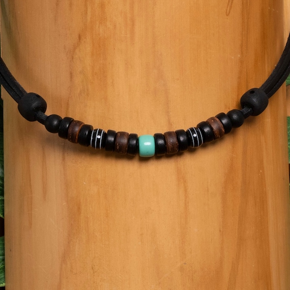 Surfer Necklace for Men, Leather Cord Choker, Black Green Necklace, Boho  Jewelry, Beaded Surf Choker, Gift for Him, Hematite Necklace - Etsy UK |  Mens leather necklace, Surfer necklace, Leather corded necklace