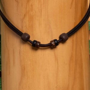 HANA LIMA leather necklace brown leather strap adjustable for your own pendant necklace leather surfer necklace