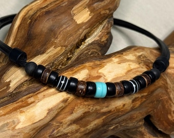 Cadena de cuero sin colgante collar cuero hombre mujer surfista cadena surfista collar HANA LIMA