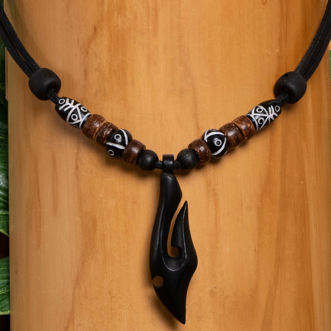 Leather Necklace Cord For Women Surfer Necklace Hei Matau Maori