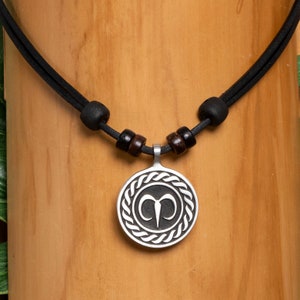 Skórzany łańcuszek naszyjnik skórzany naszyjnik znak zodiaku znak zodiaku Baran znak zodiaku naszyjnik surfer naszyjnik surfer naszyjnik łańcuszek HANA LIMA
